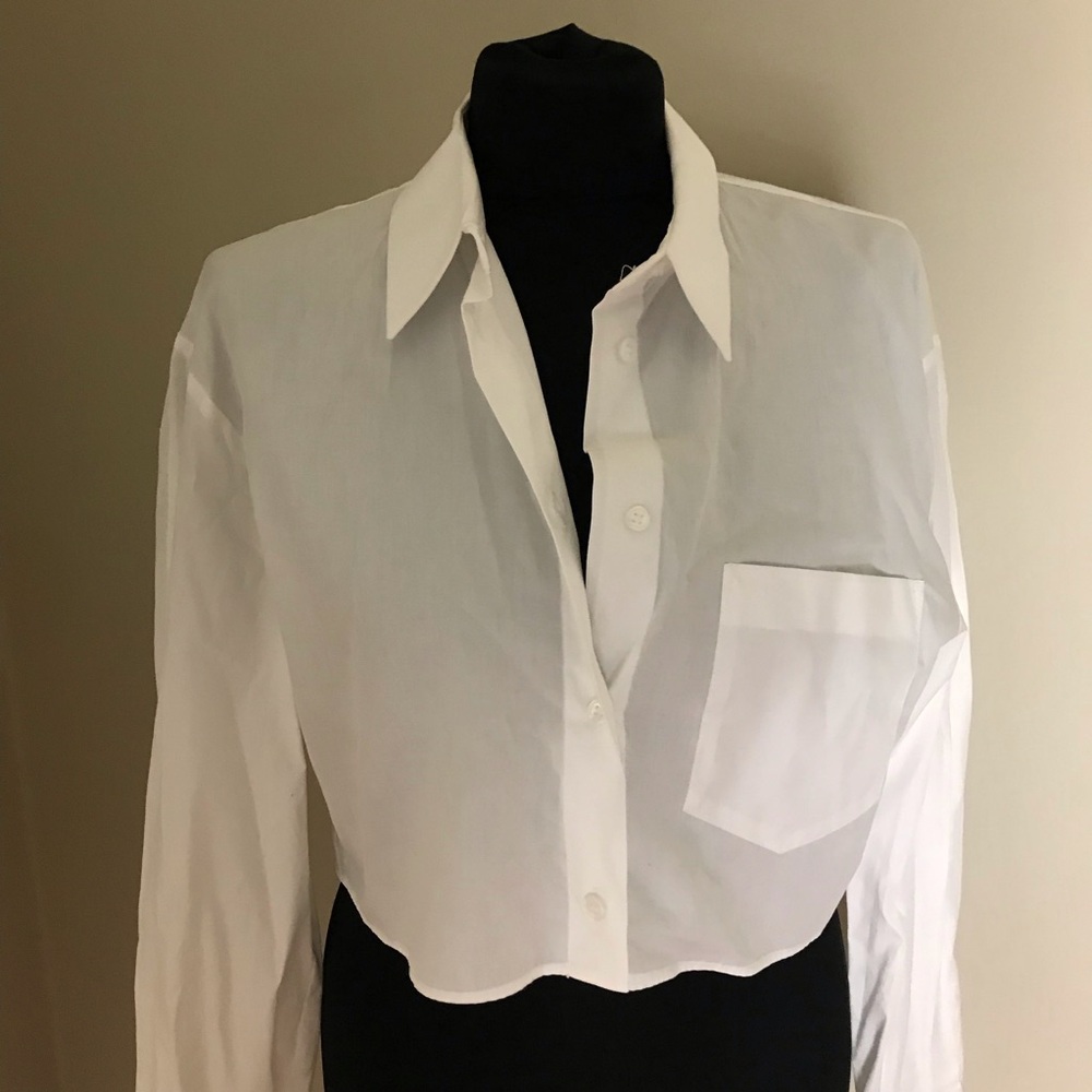 Zara Classic White Women's Crop Top NWT - Picture 3 of 6